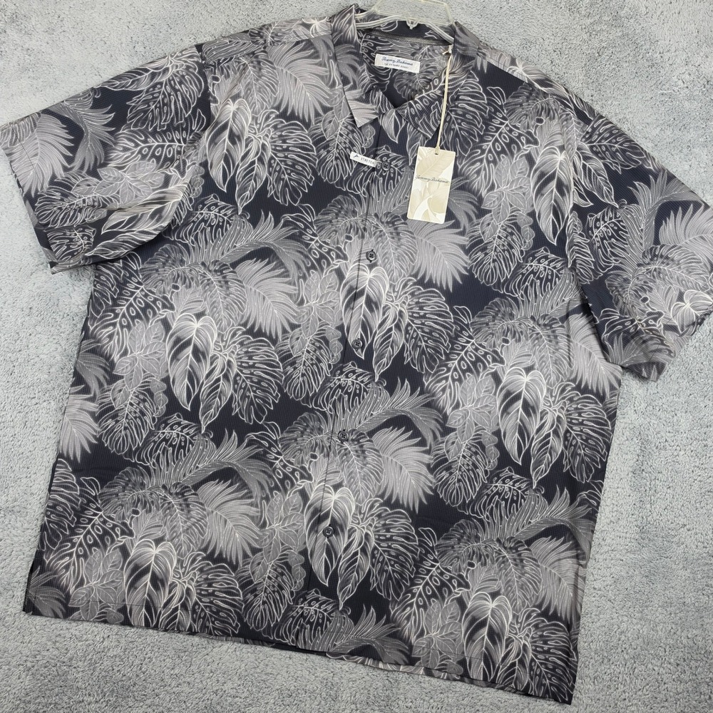 Tommy Bahama Shirt Mens 3XL Black Tropical Island Zone Stretch Button Up NWT - Picture 3 of 11